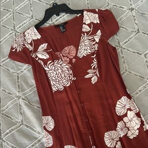 Forever 21 white Floral print Copper Dress
